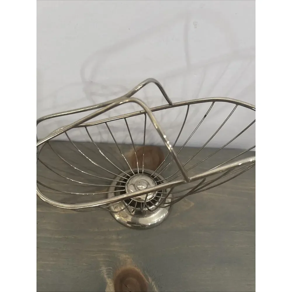 VINTAGE SILVER PLATED WIRE WINE BOTTLE CADDY